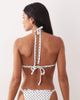 Peek & Beau Peek & Beau triangle bikini top with bow detail in black & white polka dots-Multi - 3