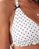 Peek & Beau Peek & Beau triangle bikini top with bow detail in black & white polka dots-Multi - 4
