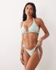 Peek & Beau Peek & Beau triangle bikini top with contrast binding in blue delicate floral - 1