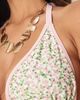 Peek & Beau Peek & Beau triangle bikini top with contrast binding in pink micro floral-Multi - 4