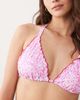 Peek & Beau Peek & Beau triangle bikini top with frill trim in ditsy floral-pink - 2