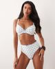 Peek & Beau Peek & Beau underwire bikini top in white & blue polka dot-Multi - 1