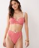 Peek & Beau Peek & Beau underwire bikini top with bow detail in red gingham - 2