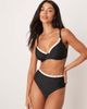 Peek & Beau Peek & Beau underwire bikini top with contrast scallop edges in black - 1