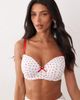 Peek & Beau Peek & Beau underwire bikini top with contrast straps in red & white polka dot - 1
