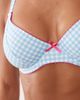 Peek & Beau Peek & Beau underwire bikini top with pink trim detail in blue gingham - 2