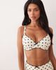 Peek & Beau Peek & Beau underwire bikini top with trim detail in black & white polka dot-Multi - 1