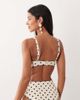 Peek & Beau Peek & Beau underwire bikini top with trim detail in black & white polka dot-Multi - 4