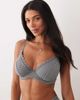 Peek & Beau Peek & Beau underwire scallop bikini top in black & white gingham-Multi - 2