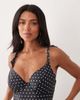 Peek & Beau Peek & Beau underwire swimsuit with bow tie straps in black & white polka dot - 4
