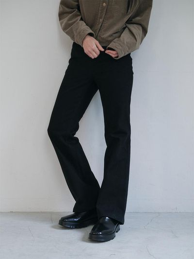 PEEP Straight Bootcut Premium Cotton Jeans [Black]