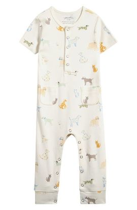 Pehr Pehr Critter Print Organic Cotton Henley Romper