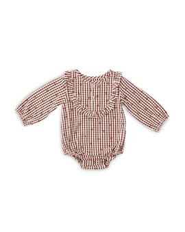 Pehr Pehr Girls' Cotton Gingham Ruffled Bodysuit