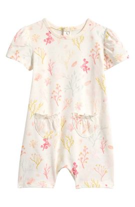 Pehr Pehr Kids' Melody Print Puff Sleeve Organic Cotton Romper