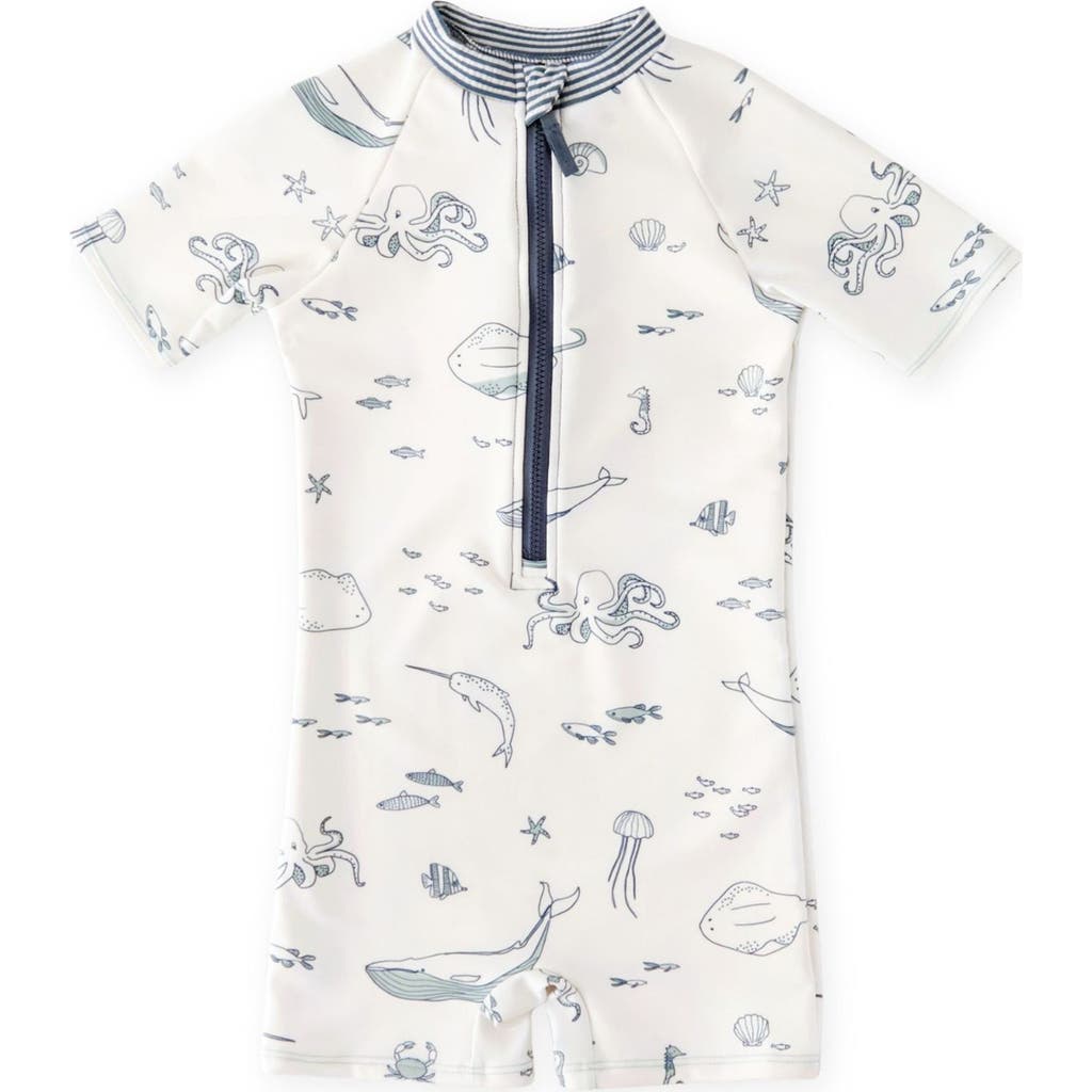 Pehr Pehr Kids' Short Sleeve One-Piece Rashguard Swimsuit