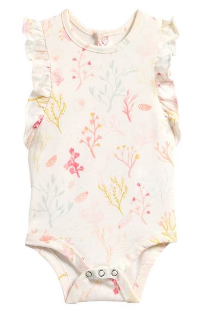 Pehr Pehr Mermaid Melody Flutter Sleeve Organic Cotton Bodysuit