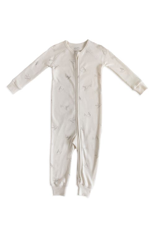 Pehr Pehr Stork Zip Oganic Cotton Footie