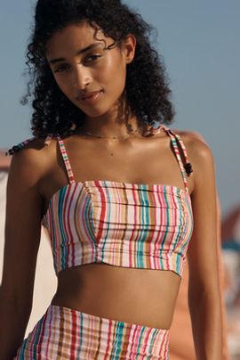 Peixoto Ezra Tie-Strap Crop Top