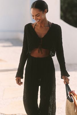 Peixoto Jesse Tie-Front Crop Top
