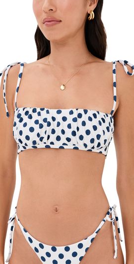 Peixoto Peixoto Silas Bikini Top Navy Polka Dots