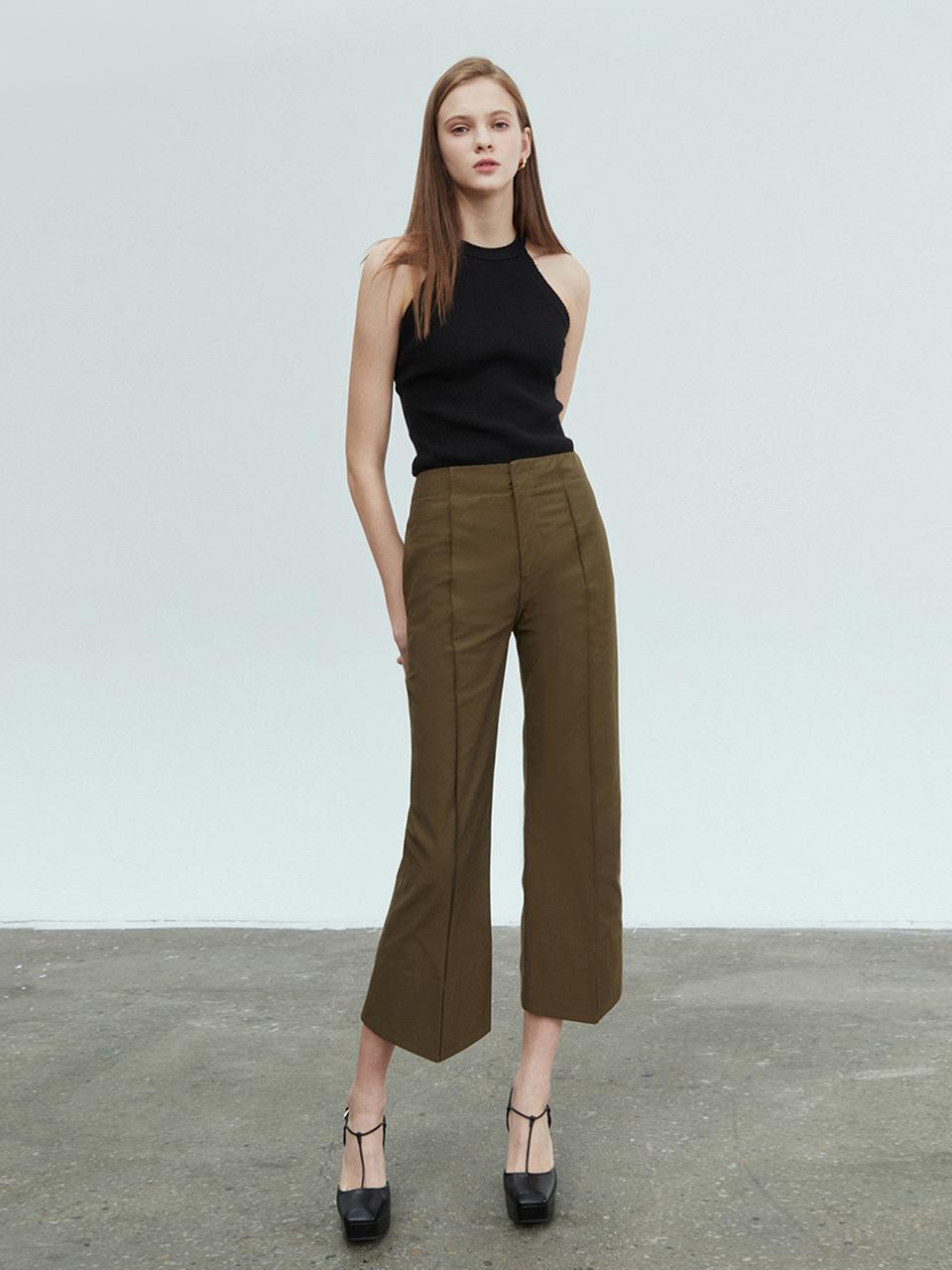 pelote Tailored Slim Boot-Cut Premium Trousers [Khaki Brown]