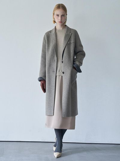 pelote TESSUTI CASHMERE BLEND WOOL HANDMADE COAT (Beige)