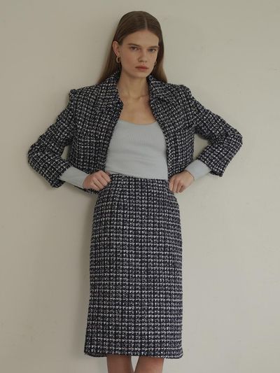 pelote Tweed Midi Skirt