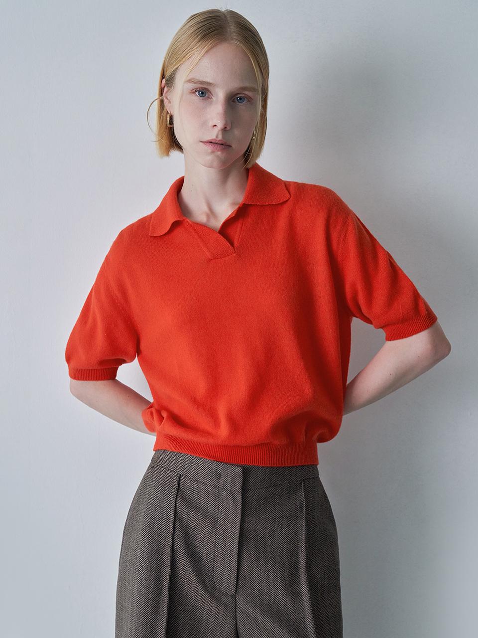 pelote Wool cashmere knit collar top