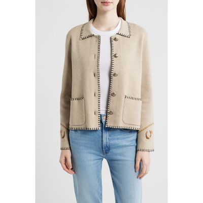 Pendleton Pendleton Souvenir Blanket Stitch Cotton & Merino Wool Cardigan