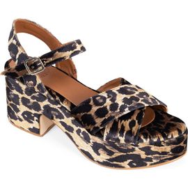 Penelope Chilvers Penelope Chilvers Azalea Leopard Velvet Platform Sandal