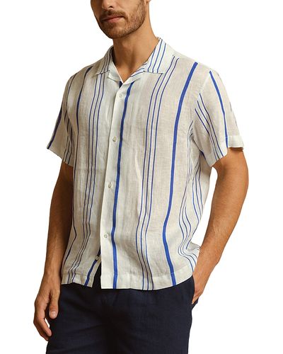 Peninsula Swimwear Peninsula Swimwear Striped Linen Bowling Shirt