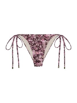 Peony Women's Tapestry Ruched Channel String Bikini Bottom