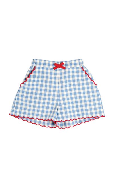 Pepa London Pepa London Kids' Darby Gingham Scallop Edge Bow Detail Shorts