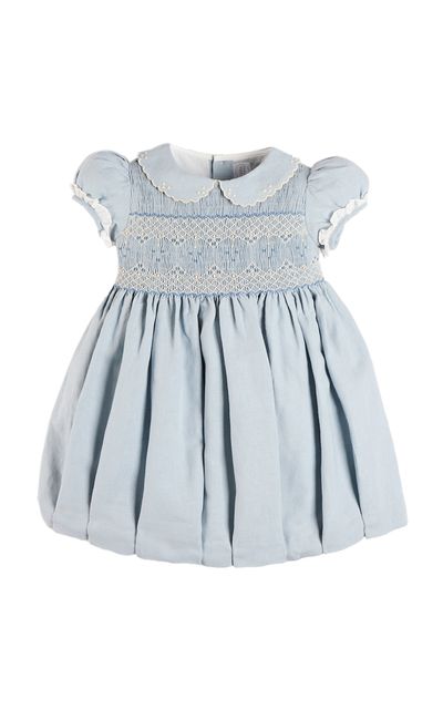 Pepa London Pepa London Kids' Hand Smocked Peter Pan Collar Short Sleeve Dress