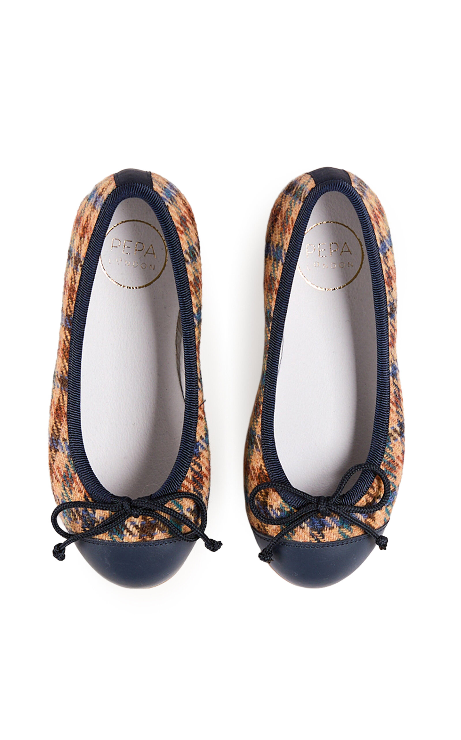 Pepa London Pepa London Kids' Vincent Checked Tweed Ballerina Shoes