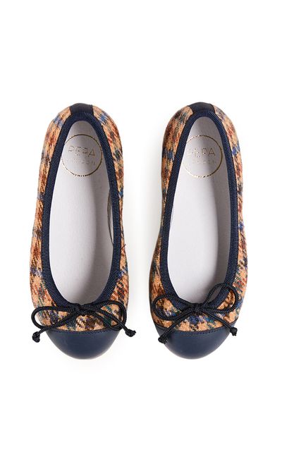 Pepa London Pepa London Kids' Vincent Checked Tweed Ballerina Shoes