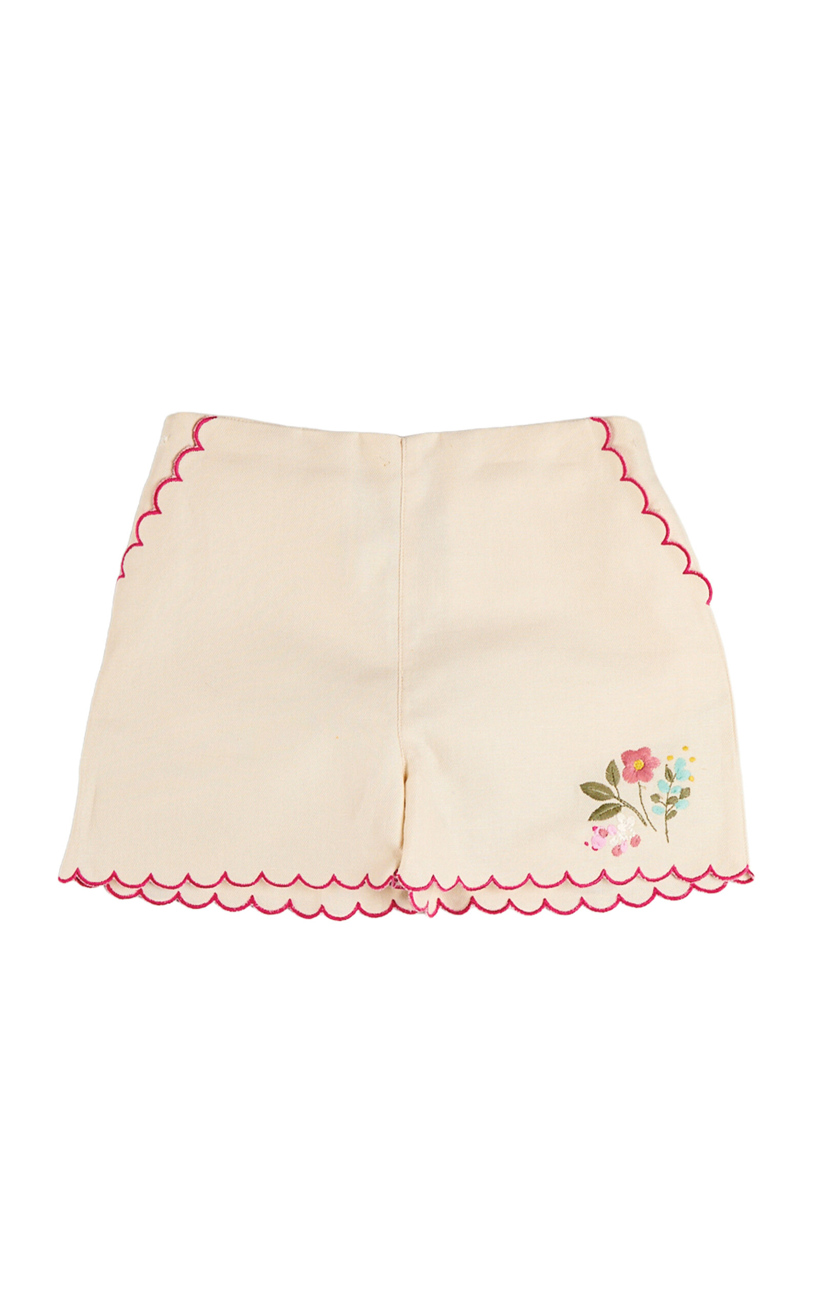 Pepa London Pepa London Kids' Wildflower Embroidered Scallop Edge Shorts