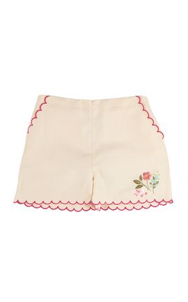 Pepa London Pepa London Kids' Wildflower Embroidered Scallop Edge Shorts
