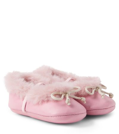 PePe PèPè Baby Shearling-lined leather ballet flats