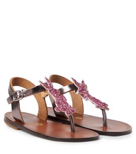 PePe PèPè Glitter metallic leather sandals