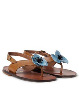 PePe PèPè Juliette floral-appliqué leather sandals
