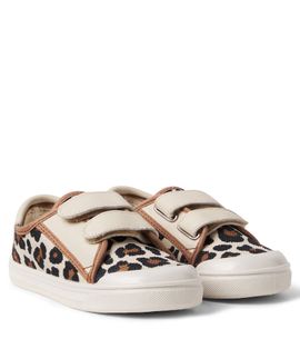 PePe PèPè Leather-trimmed leopard-print sneakers