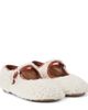 PePe PèPè Leather-trimmed shearling ballet flats - 1