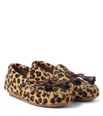 PePe PèPè Leopard-print calf hair loafers