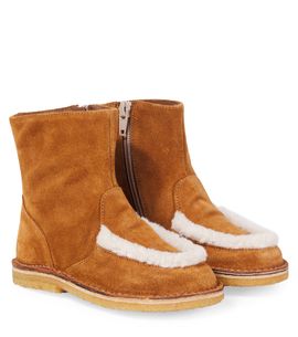 PePe PèPè Shearling-trimmed suede boots