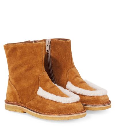 PePe PèPè Shearling-trimmed suede boots