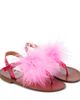 PePe PèPè Vernice feather-trimmed leather sandals - 1