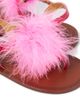 PePe PèPè Vernice feather-trimmed leather sandals - 5