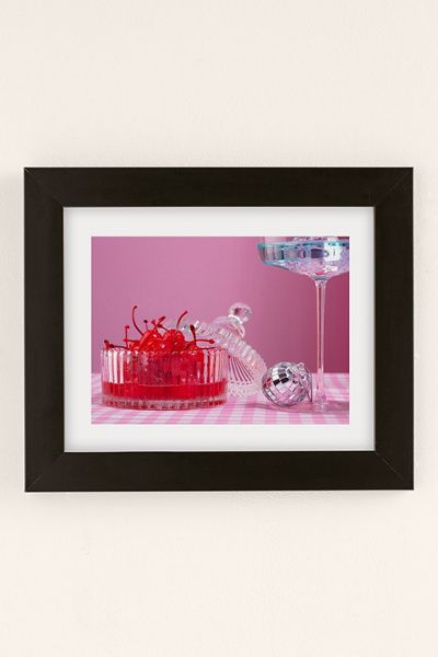 Pepino de Mar Pepino de Mar The Cherries Party Art Print in Black Matte Frame at Urban Outfitters
