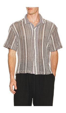Percival Percival Hugh Crochet Cuban Shirt